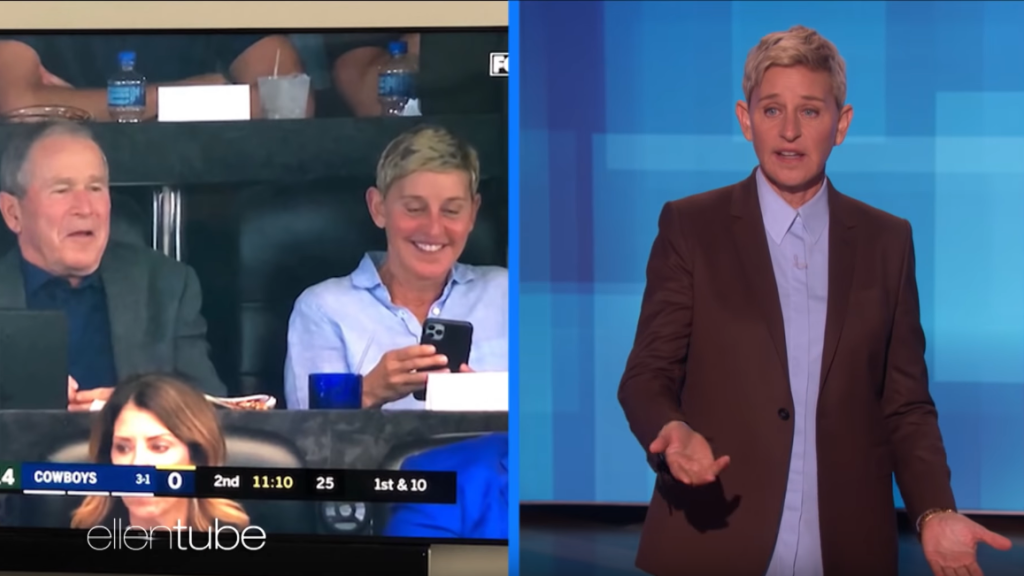 Ellen Degeneres und Georg W. Bush