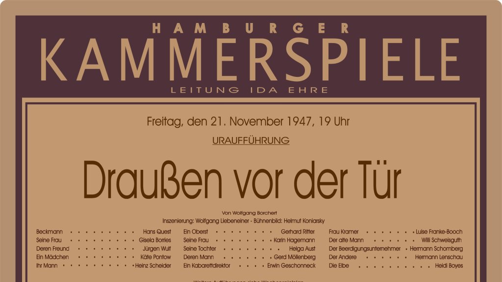 Anzeige der Hamburger Kammerspiele 1945 // © Archiv Hamburger Kammerspiele