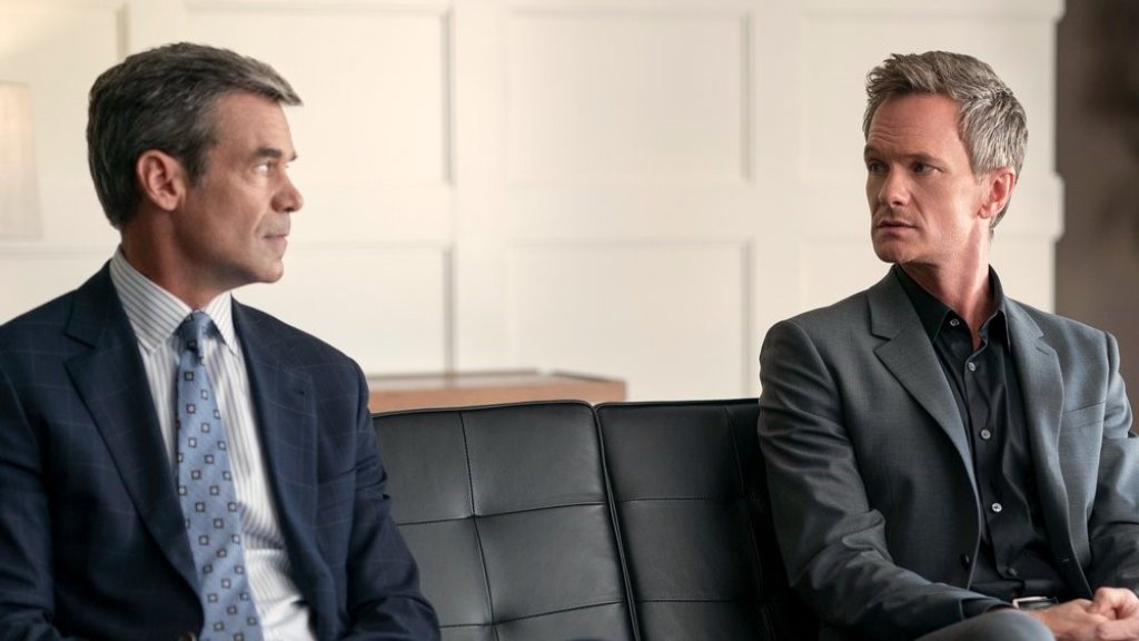 Neil Patrick Harris (r.) als Michael Lawson und Tuc Watkins als Colin McKenna in "Uncoupled". 