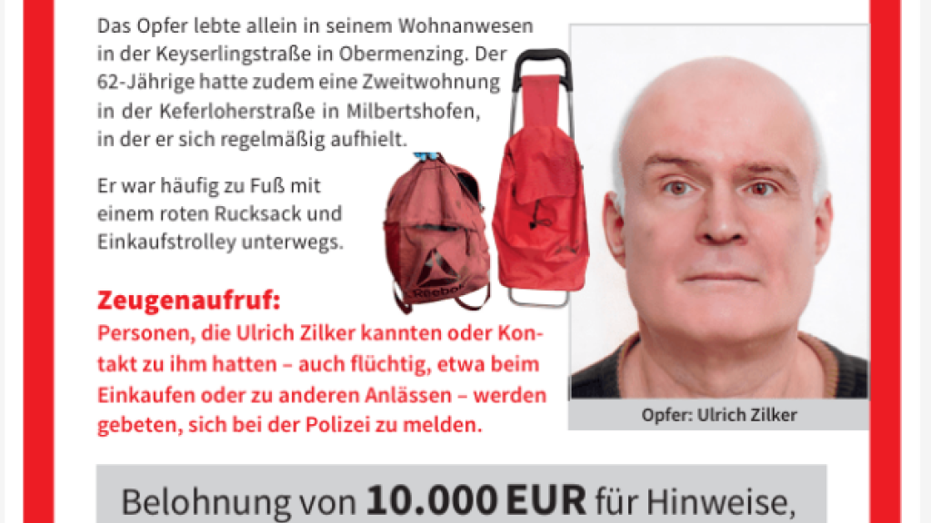 Polizei bittet Zeugen um Hinweise zum Mordfall in Obermenzing