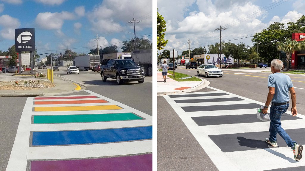 Pulse-Gedenk-Zebrastreifen in Orlando