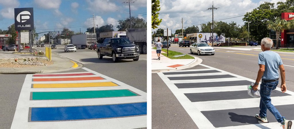 Pulse-Gedenk-Zebrastreifen in Orlando