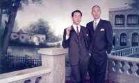 Leslie Cheung links und Zhang Fengyi in Lebewohl, meine Konkubine