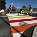 Regenbogen-Überweg in Hallein wiederholt beschmiert