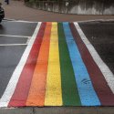 Regenbogenstreifen beschädigt