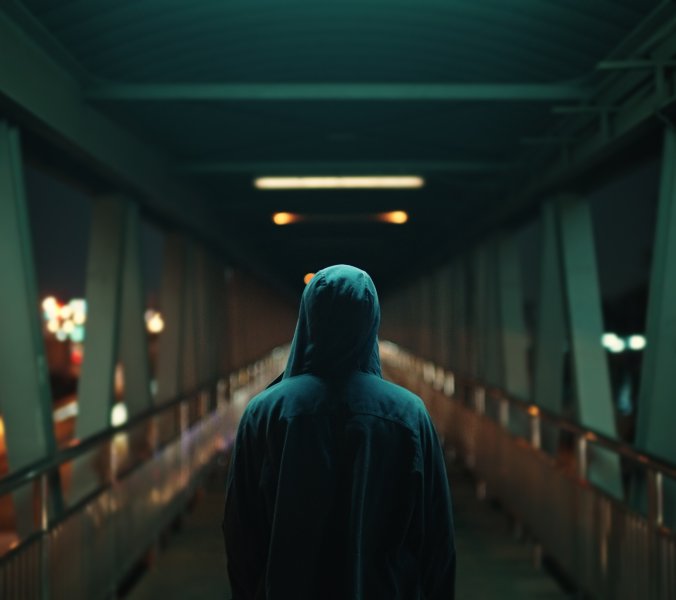 Allein auf der Straße